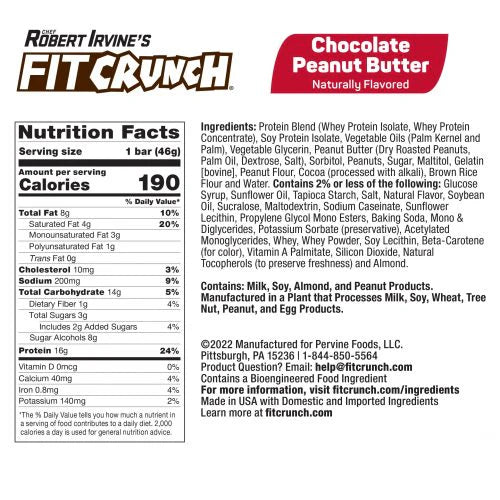 Robert Irvine Baked Protien Bar - Chocolate peanute butter
